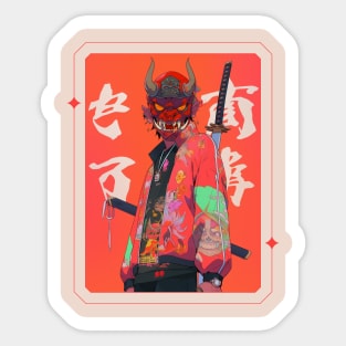 Oni Mask Japan Sticker